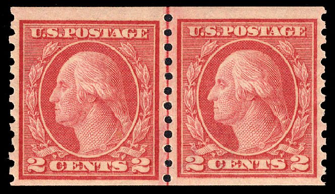 US Stamps Price Scott Cat. #454: 2c 1915 Washington Coil Perf 10 Vertically. Cherrystone Auctions, Oct 2012, Sale 201210, Lot 140