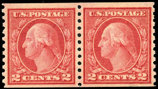 Cost of US Stamp Scott Cat. #454 - 2c 1915 Washington Coil Perf 10 Vertically. Matthew Bennett International, Jun 2008, Sale 328, Lot 974
