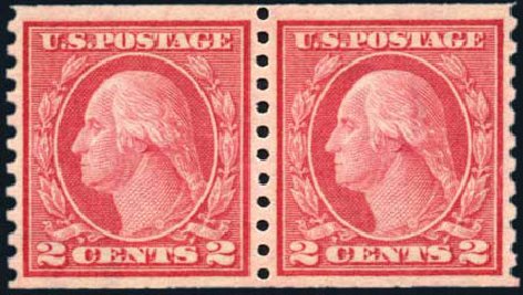 Cost of US Stamps Scott # 454: 1915 2c Washington Coil Perf 10 Vertically. Harmer-Schau Auction Galleries, Oct 2010, Sale 87, Lot 304