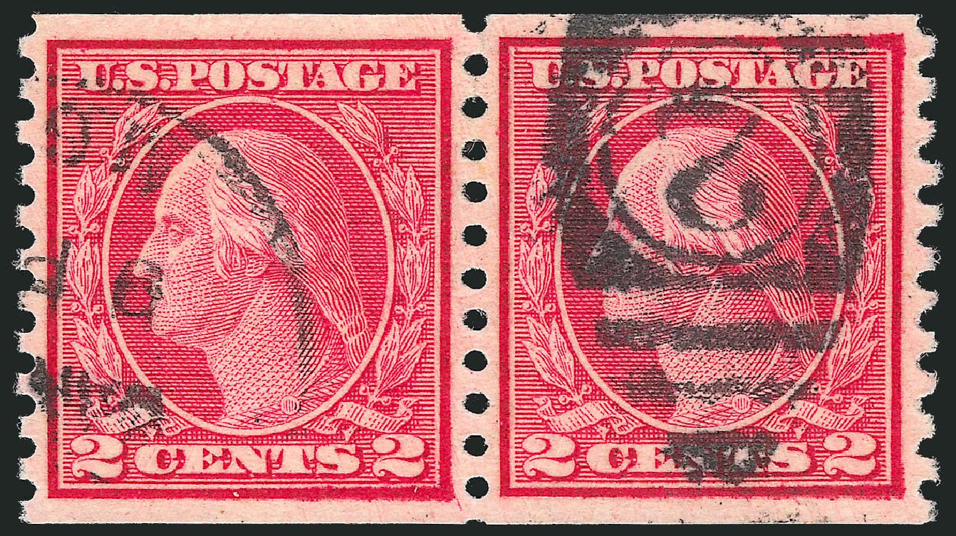 Values of US Stamps Scott Catalogue #454 - 1915 2c Washington Coil Perf 10 Vertically. Robert Siegel Auction Galleries, Oct 2012, Sale 1032, Lot 3554