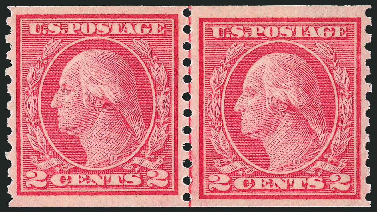 Price of US Stamp Scott Catalogue #454: 1915 2c Washington Coil Perf 10 Vertically. Robert Siegel Auction Galleries, Dec 2009, Sale 982, Lot 5844