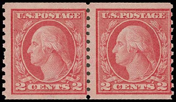 Prices of US Stamps Scott Catalogue #454: 1915 2c Washington Coil Perf 10 Vertically. H.R. Harmer, Jun 2013, Sale 3003, Lot 1312