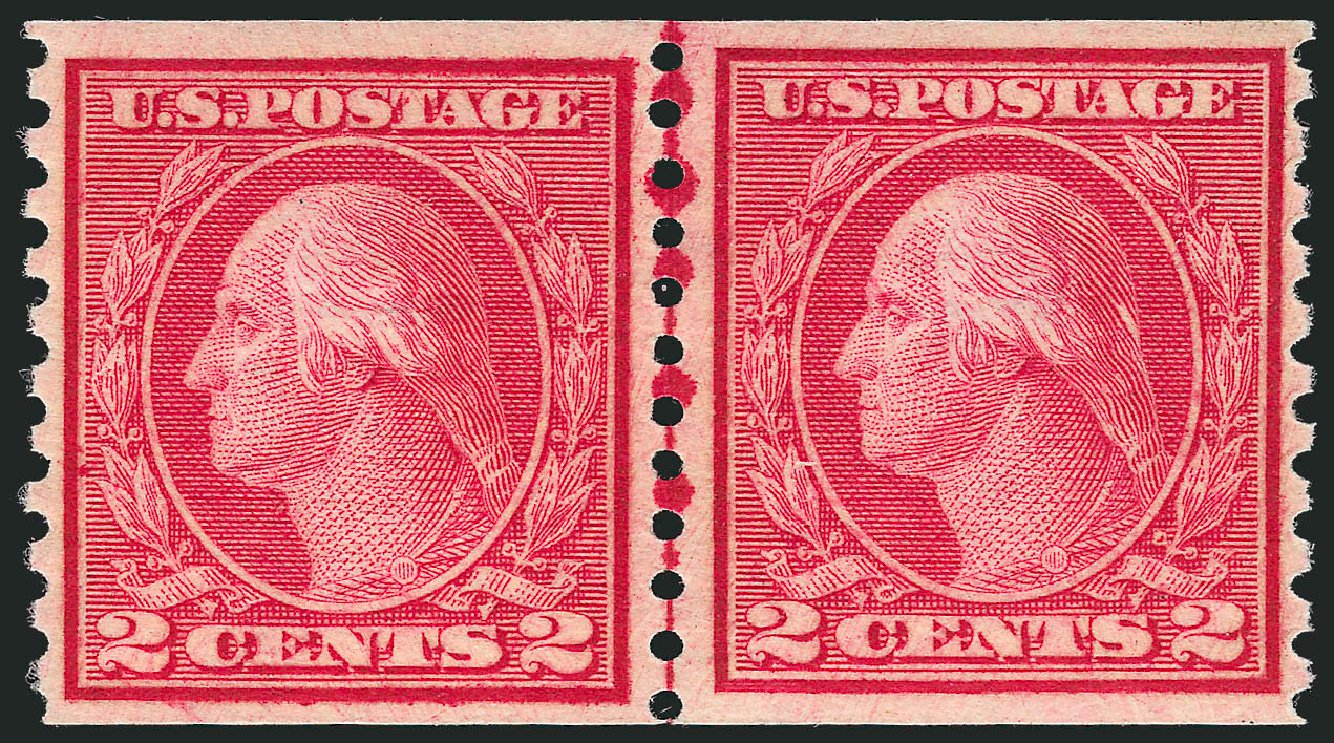 Prices of US Stamps Scott Catalogue #454 - 1915 2c Washington Coil Perf 10 Vertically. Robert Siegel Auction Galleries, Mar 2011, Sale 1007, Lot 2742
