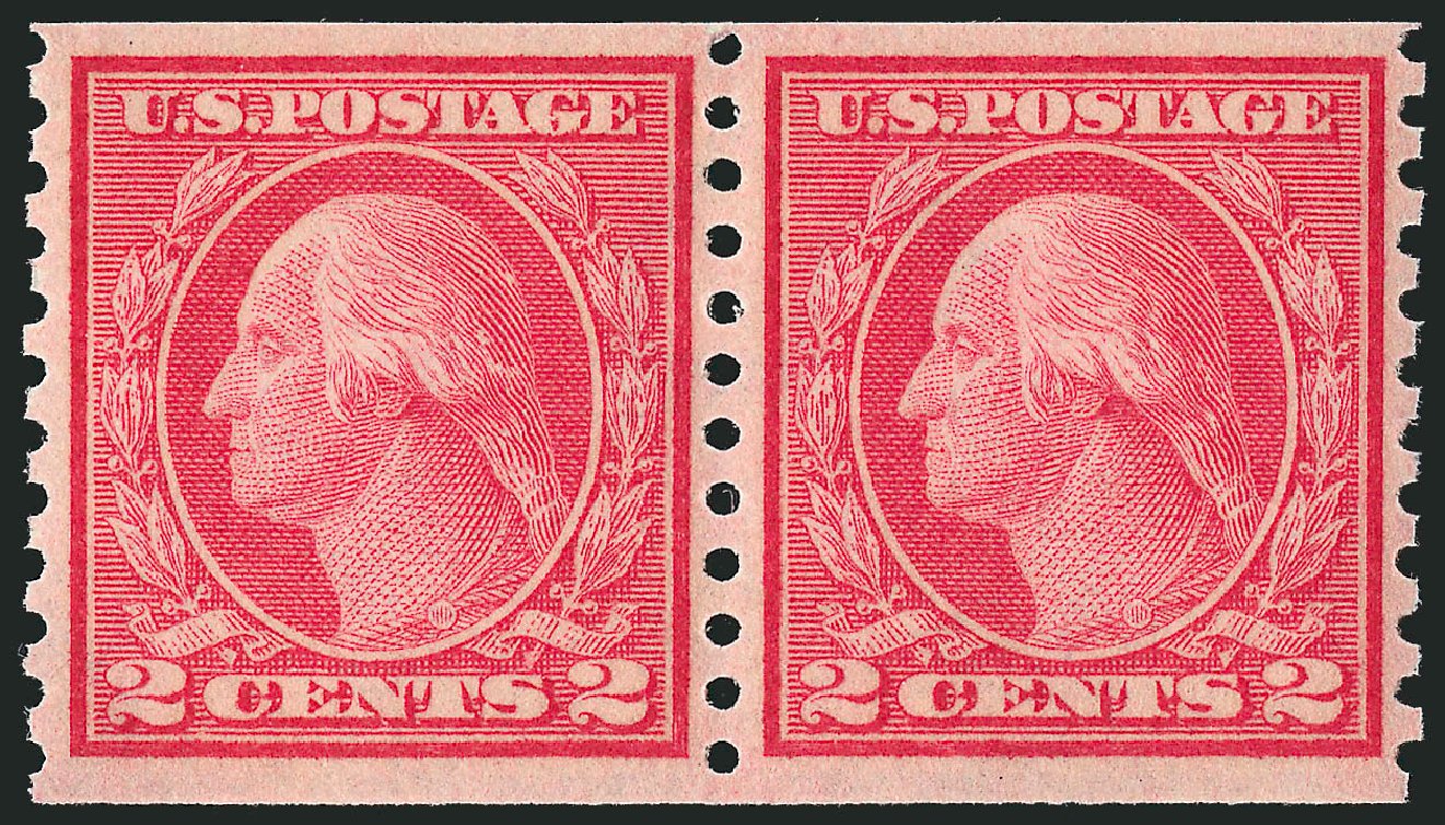 US Stamps Value Scott Catalogue 454: 2c 1915 Washington Coil Perf 10 Vertically. Robert Siegel Auction Galleries, Oct 2011, Sale 1014, Lot 1942
