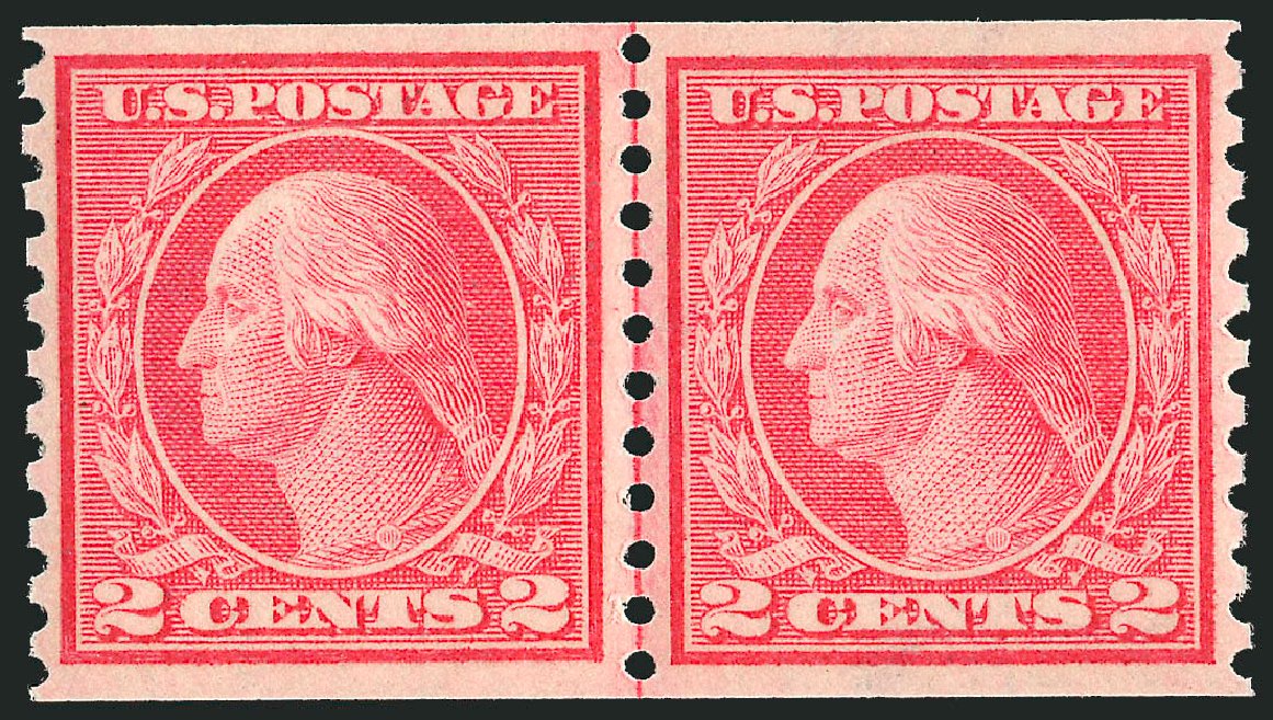 US Stamp Values Scott #454: 2c 1915 Washington Coil Perf 10 Vertically. Robert Siegel Auction Galleries, Oct 2010, Sale 997, Lot 6012