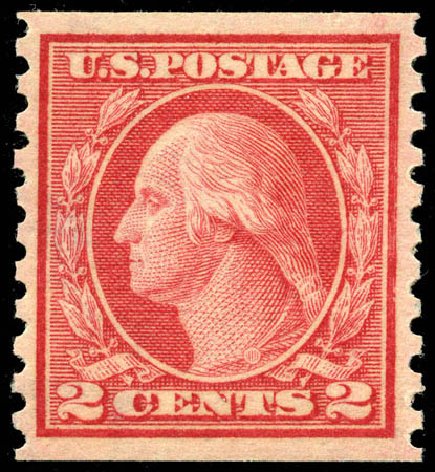 Costs of US Stamps Scott Catalog # 454: 2c 1915 Washington Coil Perf 10 Vertically. Matthew Bennett International, Jun 2008, Sale 328, Lot 973