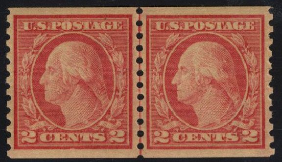 Cost of US Stamps Scott # 454: 2c 1915 Washington Coil Perf 10 Vertically. Cherrystone Auctions, Mar 2008, Sale 200803, Lot 273