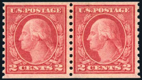 US Stamp Price Scott Catalogue #454 - 1915 2c Washington Coil Perf 10 Vertically. Harmer-Schau Auction Galleries, Feb 2010, Sale 84, Lot 1596