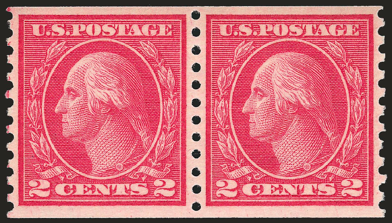 US Stamp Price Scott Cat. # 455 - 2c 1915 Washington Coil Perf 10 Vertically. Robert Siegel Auction Galleries, Sep 2009, Sale 968B, Lot 594