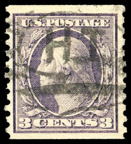 US Stamp Value Scott #456: 1916 3c Washington Coil Perf 10 Vertically. Matthew Bennett International, Apr 2008, Sale 326, Lot 421