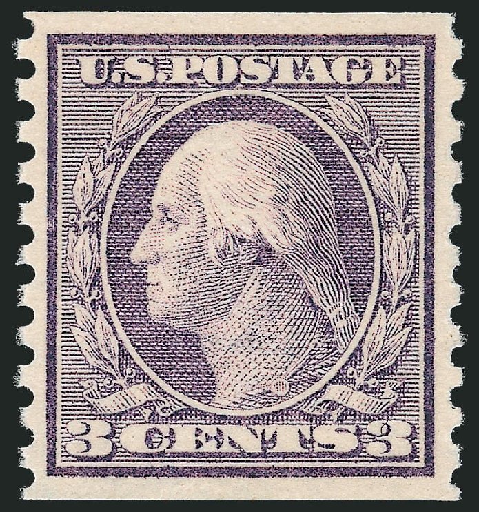 Value of US Stamp Scott Cat. #456: 1916 3c Washington Coil Perf 10 Vertically. Robert Siegel Auction Galleries, Oct 2012, Sale 1033, Lot 4231