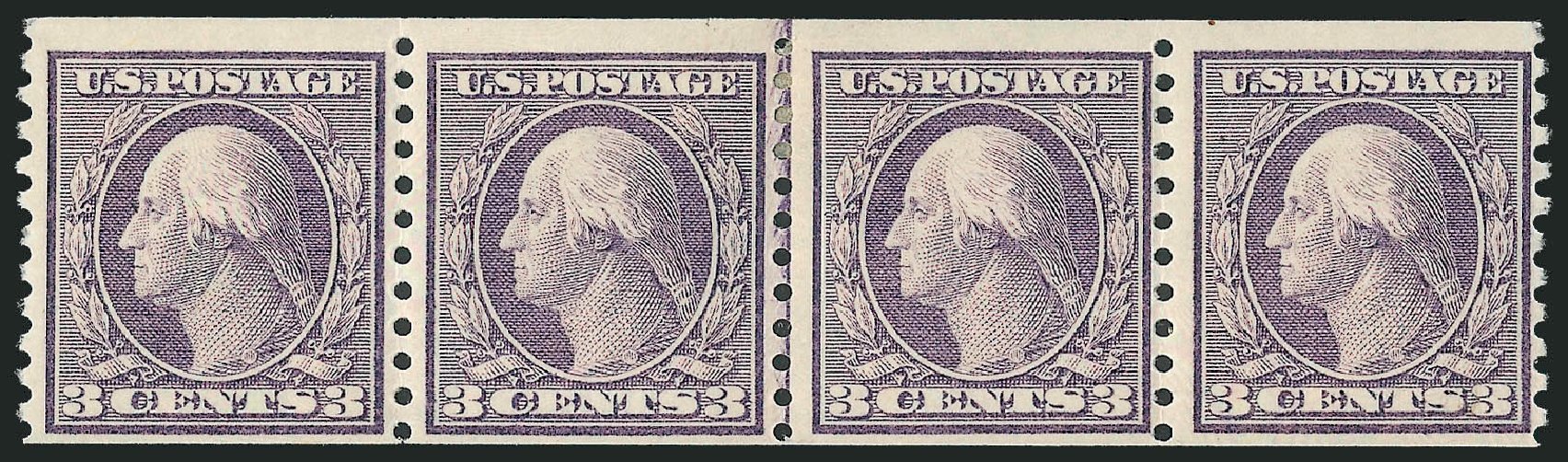 Costs of US Stamp Scott 456 - 3c 1916 Washington Coil Perf 10 Vertically. Robert Siegel Auction Galleries, Mar 2013, Sale 1040, Lot 1831