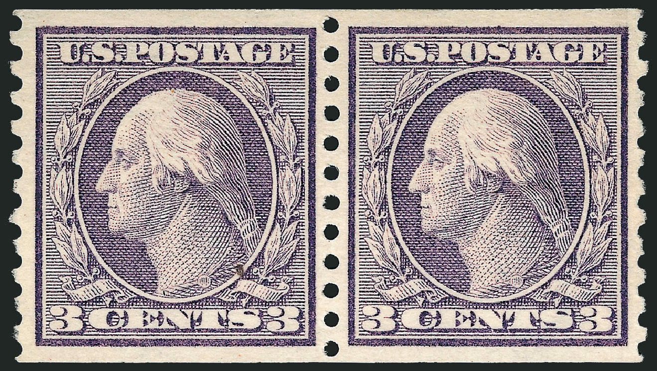 US Stamps Price Scott Cat. #456 - 3c 1916 Washington Coil Perf 10 Vertically. Robert Siegel Auction Galleries, Sep 2008, Sale 962, Lot 2741