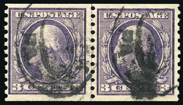 US Stamps Prices Scott Cat. #456: 3c 1916 Washington Coil Perf 10 Vertically. Matthew Bennett International, Feb 2015, Sale 351, Lot 194