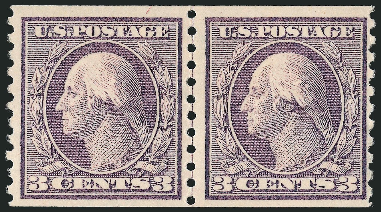 Cost of US Stamp Scott # 456 - 1916 3c Washington Coil Perf 10 Vertically. Robert Siegel Auction Galleries, Oct 2011, Sale 1013, Lot 434
