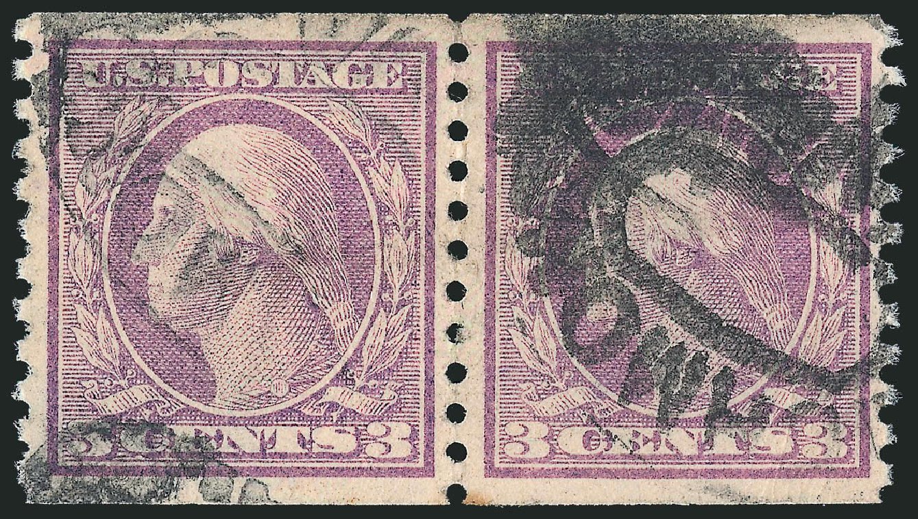 US Stamp Price Scott Cat. # 456: 1916 3c Washington Coil Perf 10 Vertically. Robert Siegel Auction Galleries, Mar 2013, Sale 1040, Lot 1834