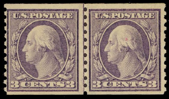 Cost of US Stamps Scott # 456: 3c 1916 Washington Coil Perf 10 Vertically. Daniel Kelleher Auctions, Oct 2012, Sale 632, Lot 1365