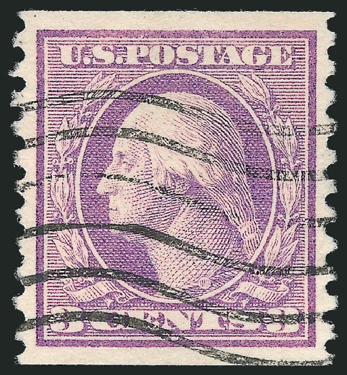 US Stamp Values Scott Catalogue # 456: 1916 3c Washington Coil Perf 10 Vertically. Robert Siegel Auction Galleries, Dec 2012, Sale 1037, Lot 2065