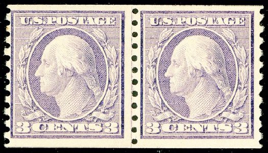 Cost of US Stamps Scott 456 - 3c 1916 Washington Coil Perf 10 Vertically. Spink Shreves Galleries, May 2014, Sale 148, Lot 315