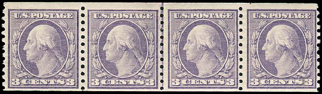 Costs of US Stamp Scott # 456 - 1916 3c Washington Coil Perf 10 Vertically. Regency-Superior, Jan 2015, Sale 109, Lot 1252