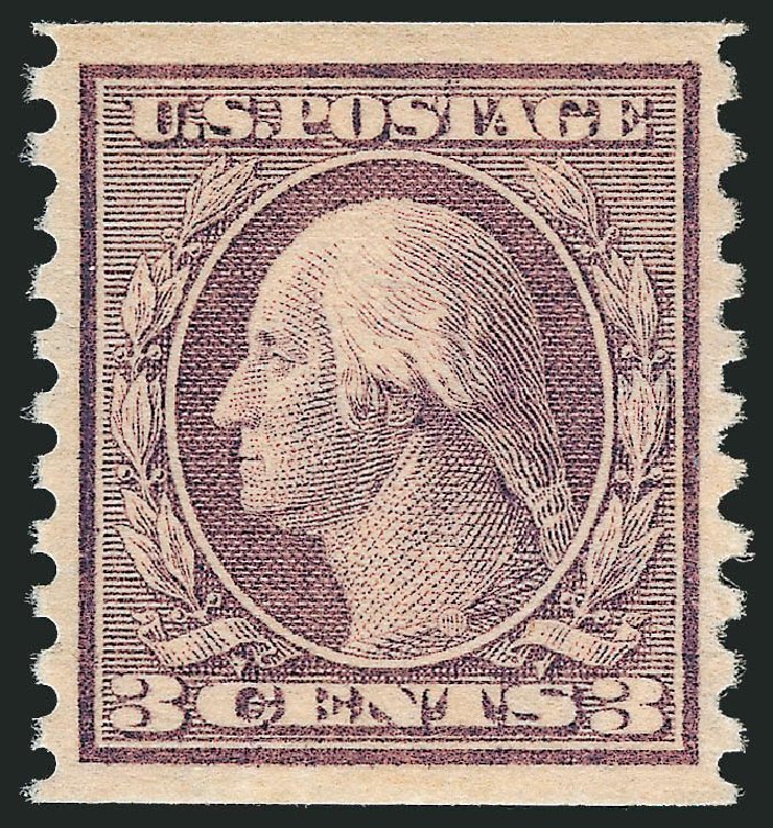 Prices of US Stamp Scott Cat. #456: 3c 1916 Washington Coil Perf 10 Vertically. Robert Siegel Auction Galleries, Dec 2013, Sale 1062, Lot 652
