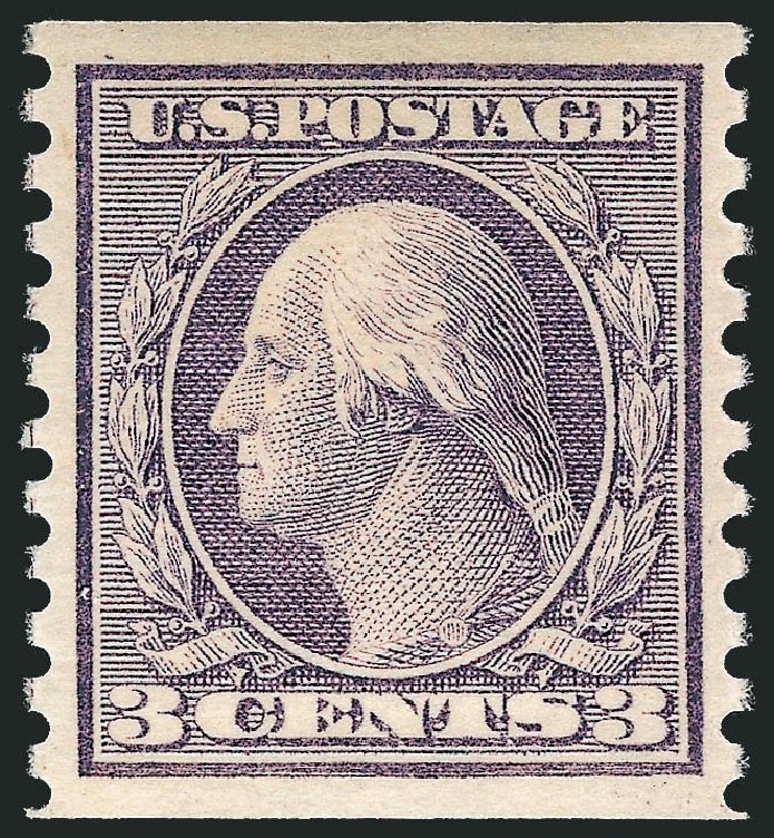 Costs of US Stamps Scott Catalog 456: 1916 3c Washington Coil Perf 10 Vertically. Robert Siegel Auction Galleries, Feb 2015, Sale 1093, Lot 362