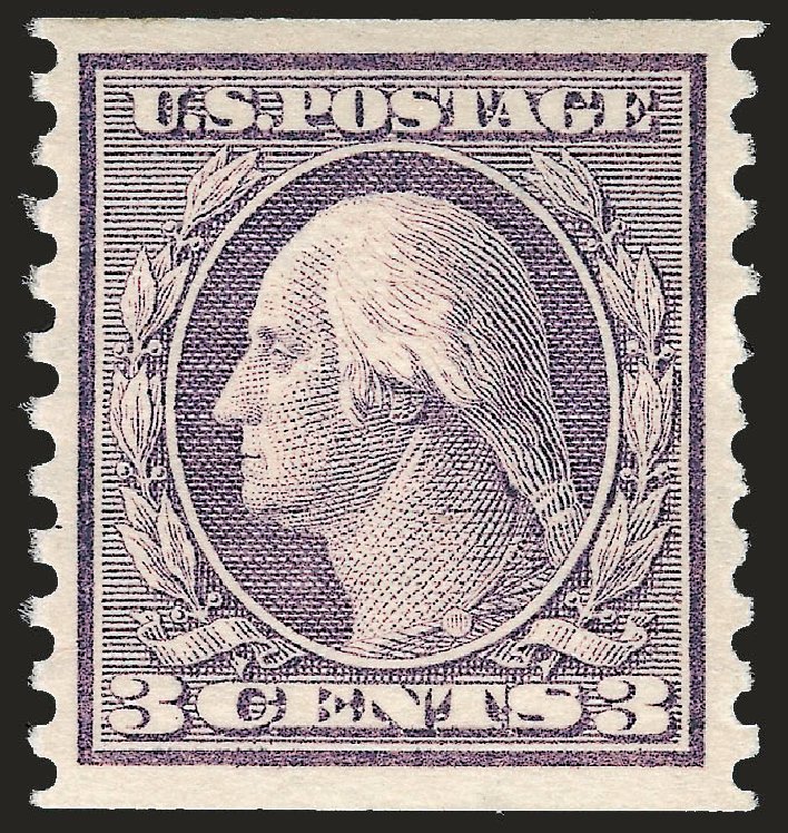 Costs of US Stamps Scott # 456 - 1916 3c Washington Coil Perf 10 Vertically. Robert Siegel Auction Galleries, Apr 2009, Sale 972, Lot 3342