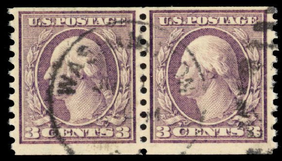 Price of US Stamps Scott Catalogue 456 - 3c 1916 Washington Coil Perf 10 Vertically. Daniel Kelleher Auctions, Jan 2015, Sale 663, Lot 1803