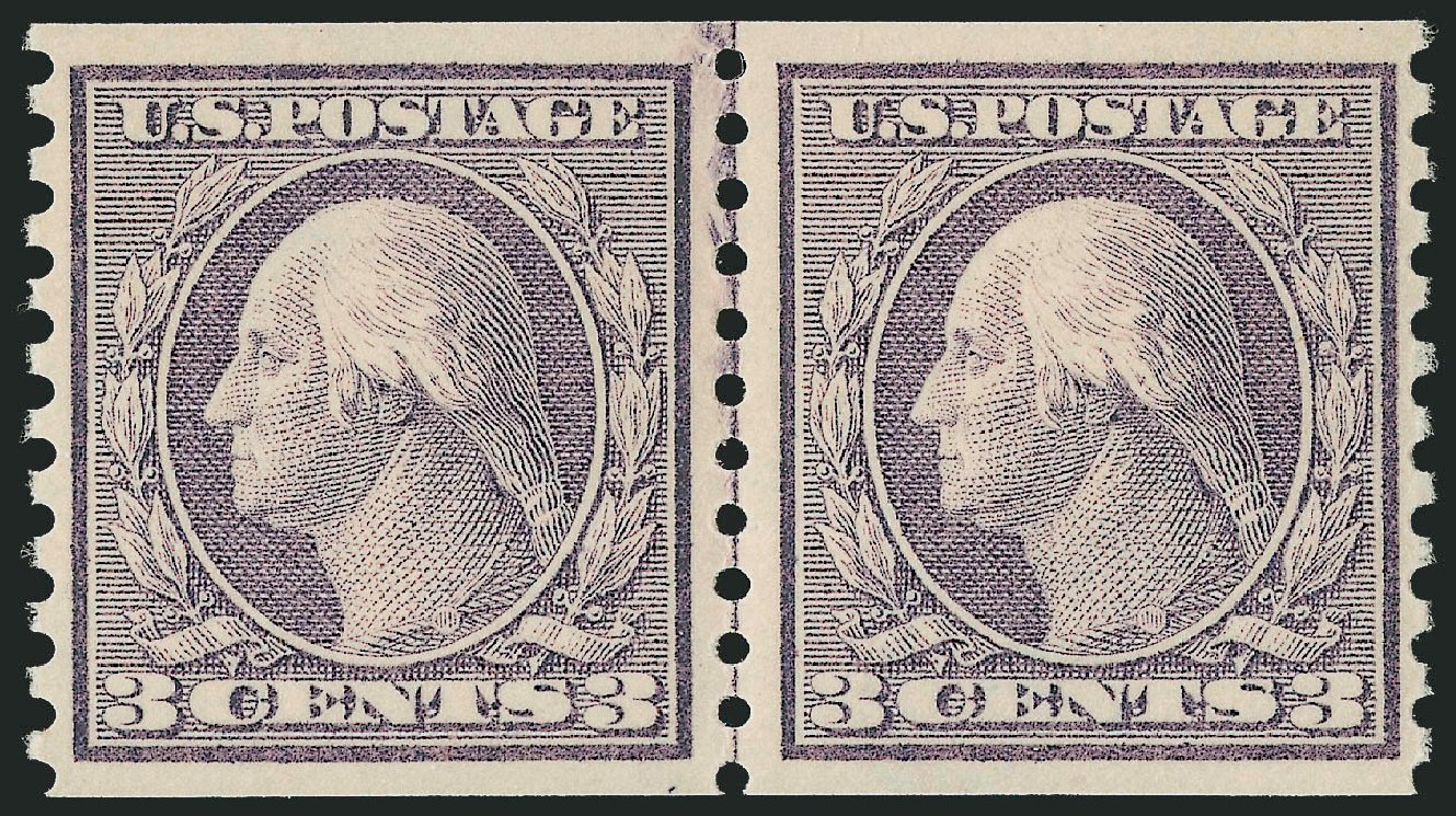 Value of US Stamps Scott 456 - 3c 1916 Washington Coil Perf 10 Vertically. Robert Siegel Auction Galleries, Oct 2011, Sale 1014, Lot 1943