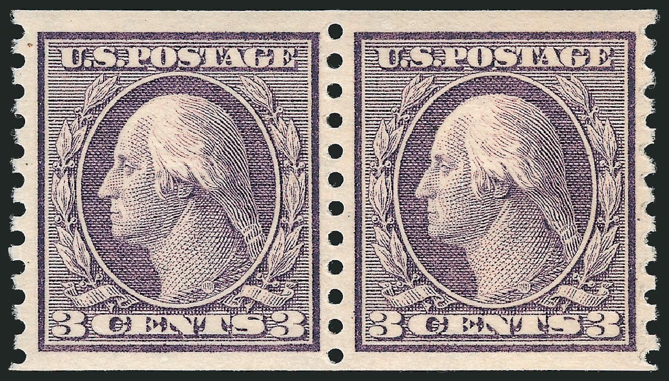 US Stamps Price Scott Catalogue #456: 1916 3c Washington Coil Perf 10 Vertically. Robert Siegel Auction Galleries, Feb 2015, Sale 1093, Lot 363