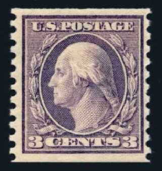 US Stamp Prices Scott Catalogue #456: 1916 3c Washington Coil Perf 10 Vertically. Harmer-Schau Auction Galleries, Aug 2014, Sale 102, Lot 2026
