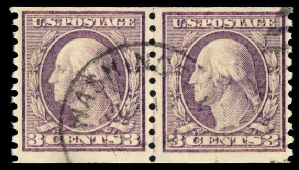 US Stamp Price Scott Catalogue # 456: 3c 1916 Washington Coil Perf 10 Vertically. Daniel Kelleher Auctions, Dec 2013, Sale 640, Lot 396