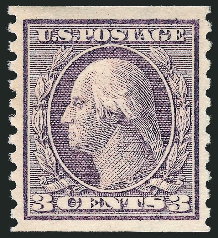 US Stamps Price Scott Catalog # 456 - 1916 3c Washington Coil Perf 10 Vertically. Robert Siegel Auction Galleries, Mar 2011, Sale 1007, Lot 2746
