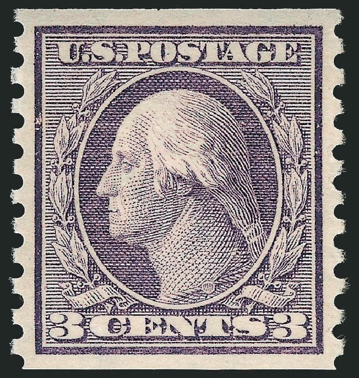 US Stamp Prices Scott Catalogue #456 - 1916 3c Washington Coil Perf 10 Vertically. Robert Siegel Auction Galleries, Feb 2015, Sale 1092, Lot 1326