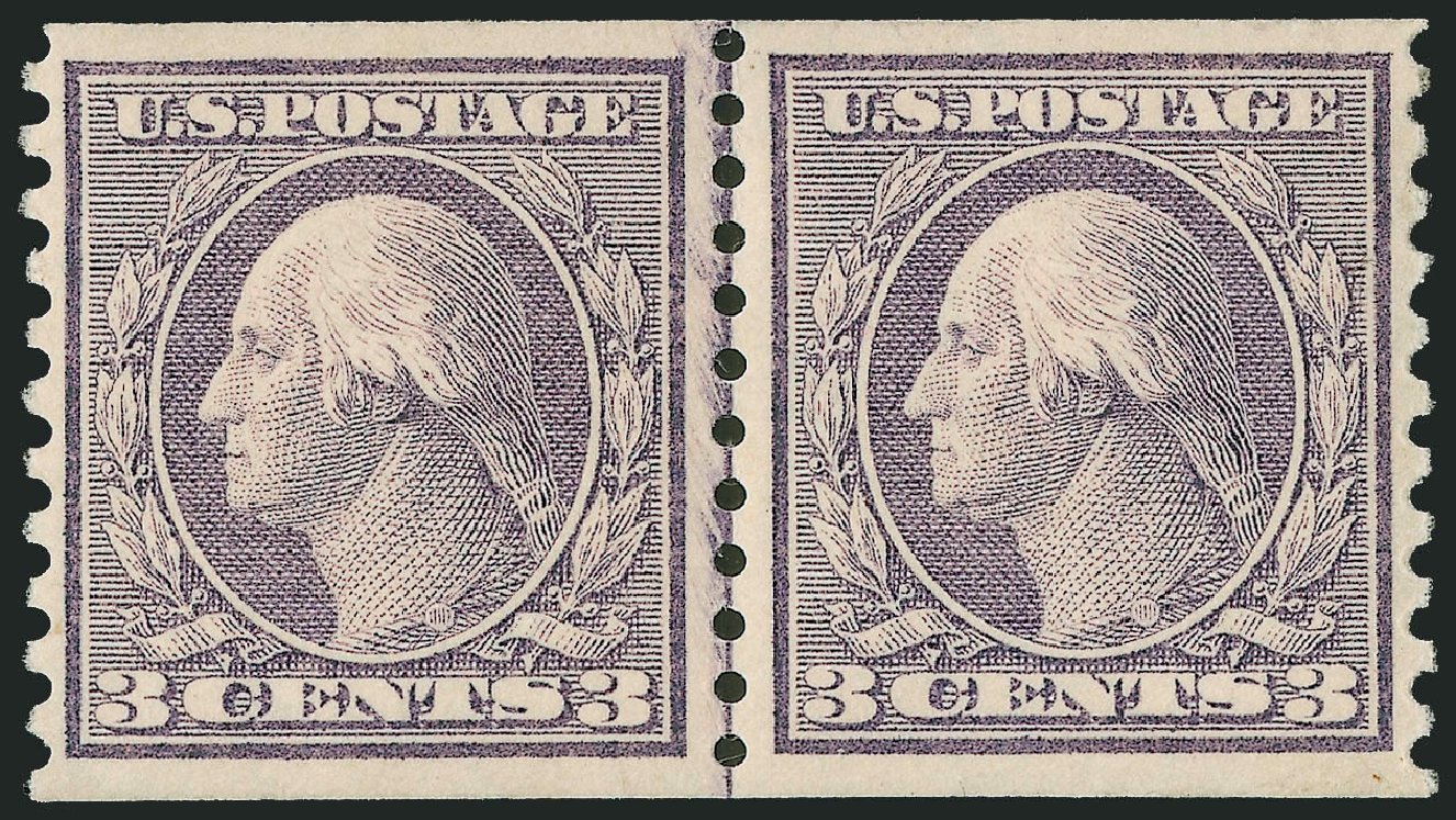 Costs of US Stamp Scott Catalogue # 456 - 3c 1916 Washington Coil Perf 10 Vertically. Robert Siegel Auction Galleries, Oct 2008, Sale 963, Lot 996