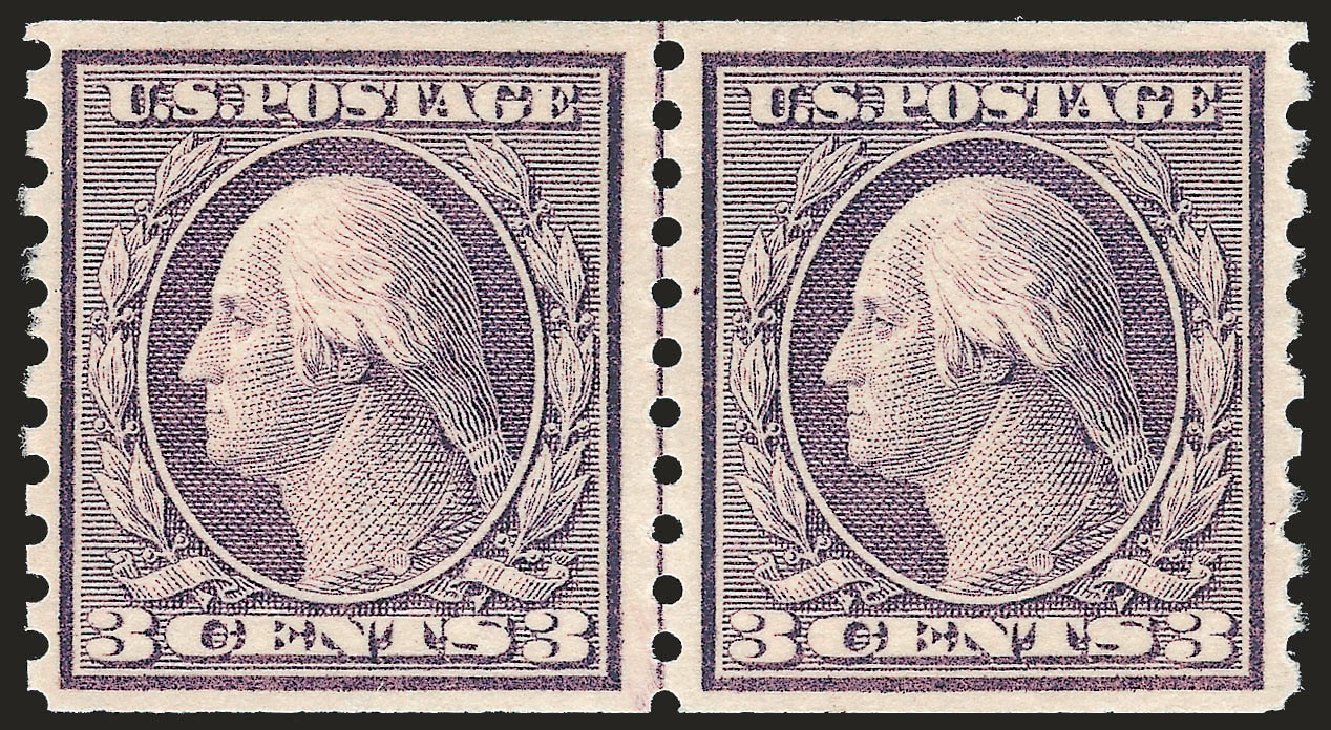 Price of US Stamp Scott Catalogue #456 - 3c 1916 Washington Coil Perf 10 Vertically. Robert Siegel Auction Galleries, Dec 2009, Sale 982, Lot 5846