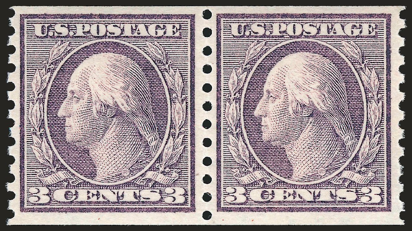 US Stamps Price Scott Cat. # 456: 1916 3c Washington Coil Perf 10 Vertically. Robert Siegel Auction Galleries, Apr 2010, Sale 984, Lot 896
