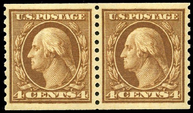 Price of US Stamp Scott Catalogue # 457 - 4c 1915 Washington Coil Perf 10 Vertically. Matthew Bennett International, Apr 2008, Sale 326, Lot 422