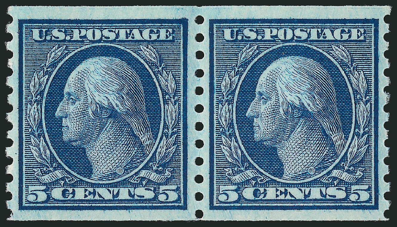 Cost of US Stamps Scott Catalog #458 - 5c 1915 Washington Coil Perf 10 Vertically. Robert Siegel Auction Galleries, Nov 2012, Sale 1034, Lot 428
