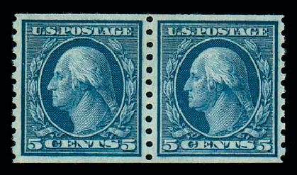 Price of US Stamps Scott #458: 5c 1915 Washington Coil Perf 10 Vertically. Matthew Bennett International, Dec 2007, Sale 325, Lot 2111