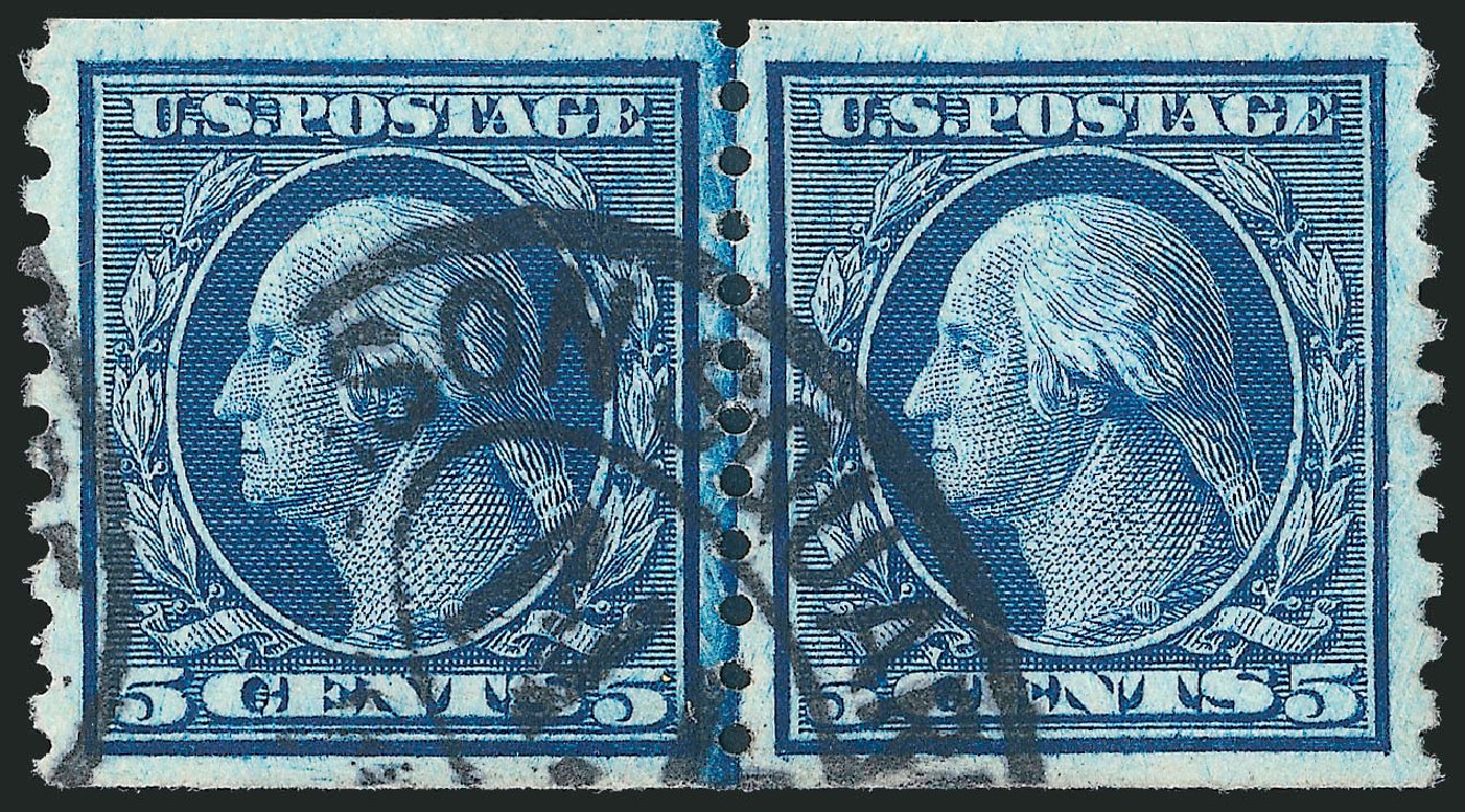 Values of US Stamp Scott #458 - 1915 5c Washington Coil Perf 10 Vertically. Robert Siegel Auction Galleries, Oct 2011, Sale 1014, Lot 1946
