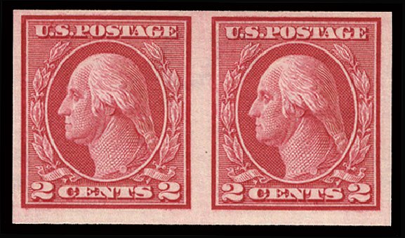 US Stamp Value Scott Catalogue # 459 - 2c 1914 Washington Coil Imperf. Cherrystone Auctions, Feb 2011, Sale 201102, Lot 97