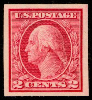 Cost of US Stamps Scott #459 - 1914 2c Washington Coil Imperf. Daniel Kelleher Auctions, Sep 2013, Sale 639, Lot 1177