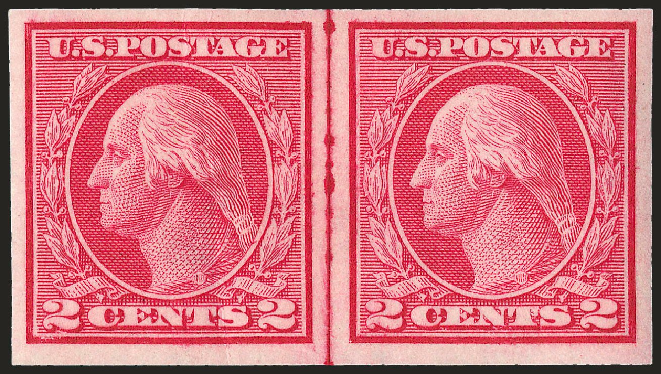 US Stamps Values Scott Catalogue # 459 - 1914 2c Washington Coil Imperf. Robert Siegel Auction Galleries, Jun 2010, Sale 991, Lot 1387