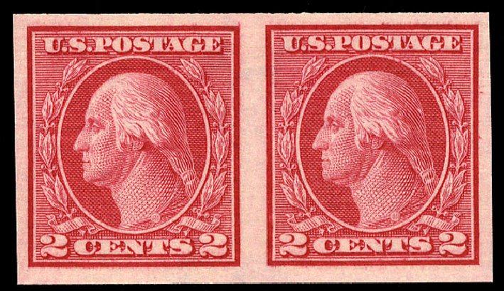 Value of US Stamps Scott Catalog # 459 - 2c 1914 Washington Coil Imperf. Cherrystone Auctions, Nov 2009, Sale 200911, Lot 3128
