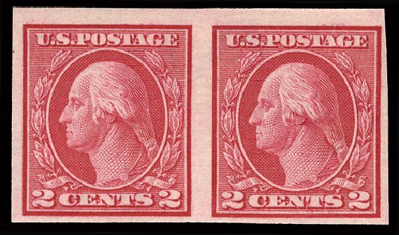 US Stamps Value Scott Cat. #459 - 1914 2c Washington Coil Imperf. Cherrystone Auctions, Feb 2011, Sale 201102, Lot 98