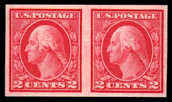Costs of US Stamps Scott #459: 1914 2c Washington Coil Imperf. Daniel Kelleher Auctions, Dec 2012, Sale 633, Lot 818