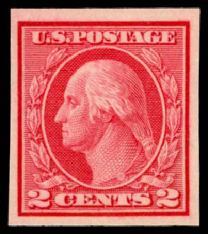 Values of US Stamp Scott Cat. 459 - 2c 1914 Washington Coil Imperf. Daniel Kelleher Auctions, Sep 2013, Sale 639, Lot 1178
