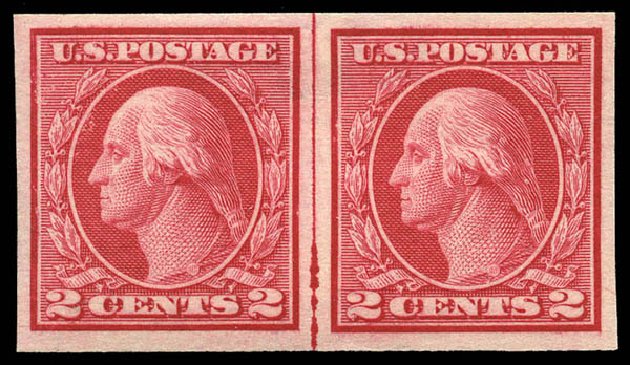 Cost of US Stamps Scott 459 - 1914 2c Washington Coil Imperf. Matthew Bennett International, May 2014, Sale 350, Lot 609