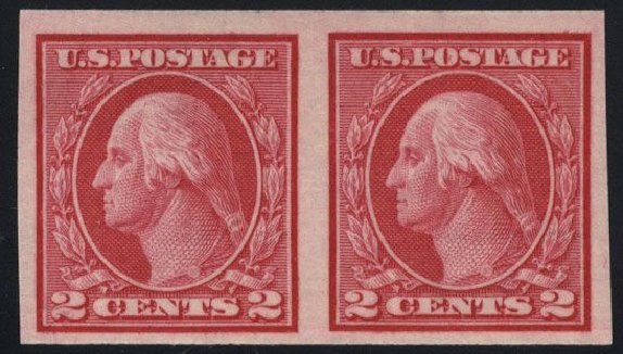Values of US Stamps Scott #459 - 2c 1914 Washington Coil Imperf. Cherrystone Auctions, Mar 2008, Sale 200803, Lot 279